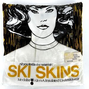 Vintage Allen Ski Skins Insulated Underskiwear bottoms white M NOS